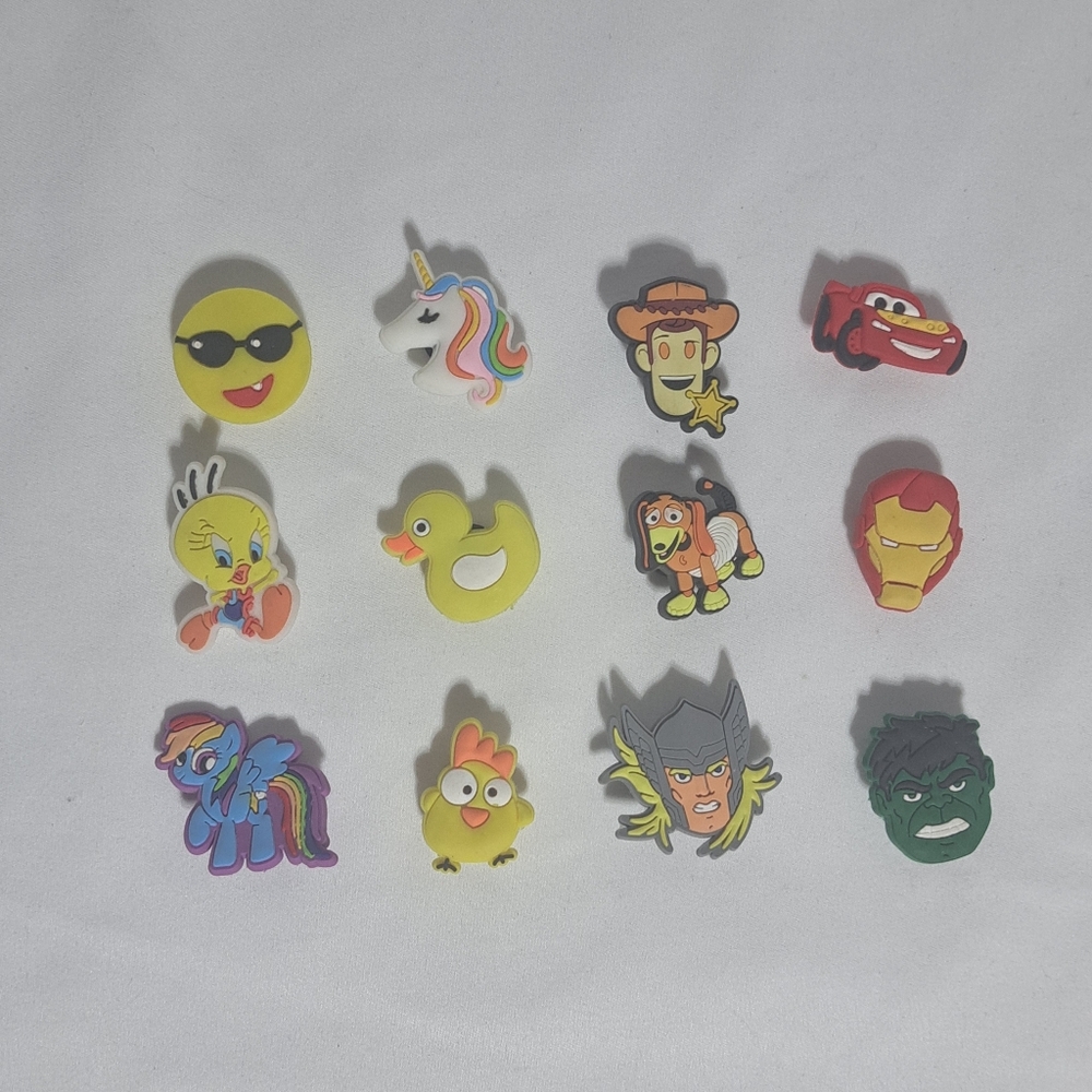 Crocs Jibbitz Charms‎ Lot Of 12 Toy Story Cars MLP Avengers Animals